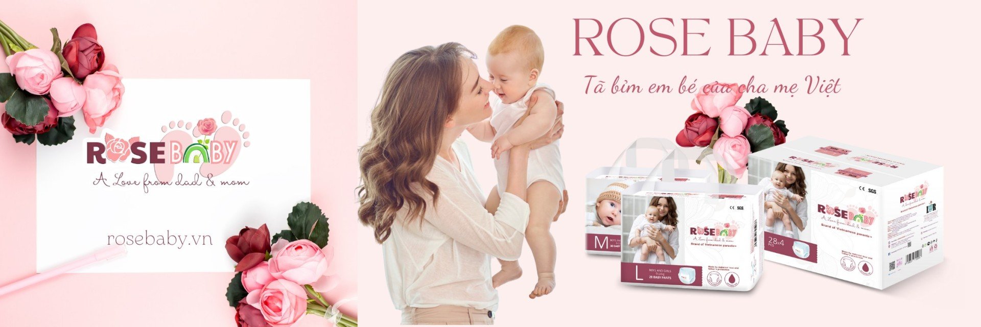 Thùng tã quần size M 1 slider bim rosebaby